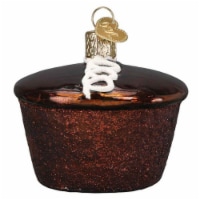 Old World Christmas 2.25 Inches Hostess™ Cupcake Glass Chocolate Frosted 32438