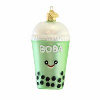 Old World Christmas Boba Tea Glass Pearl Mike Ornament 32534