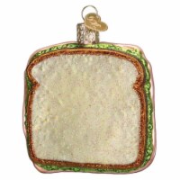 Old World Christmas 3.25 Inches Tall Ham And Cheese Sandwich Glass Ornament Bread 32582