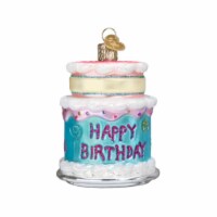 Old World Christmas Happy Birthday Cake Blown Glass Holiday Ornament For Tree