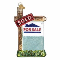 Old World Christmas Realty Sign Glass Ornament Houses For Sale Sold 36203