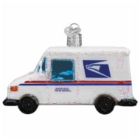 Old World Christmas 2.25 Inches Tall USPS Mail Truck Glass Couriers Postal 46086