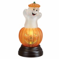 Old World Christmas Ghost Pumpkin Light Glass Jack O Lantern Ghost 52502