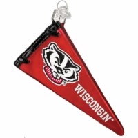 Old World Christmas Blown Glass Ornament for Tree, Wisconsin Badgers Pennant