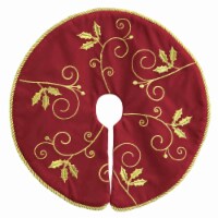 Old World Christmas 12.00 Mini Ornate Tree Skirt Embroidery Gold Cord Trim
