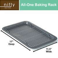 Nifty All in 1 Oven Crisper Baking Pan and Cooling Rack – Non-Stick Chrome Plated