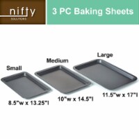 Nifty Set of 3 Non-Stick Cookie and Baking Sheets – Non-Stick Coated Steel, Dishwasher Safe