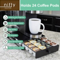 Nifty Rolling Coffee Pod Mini Drawer – Black Finish, 24 Pod Pack Holder