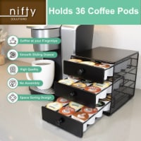 Nifty Coffee Pod Drawer – Black Satin Finish, 90 Pod Pack Capacity Rack
