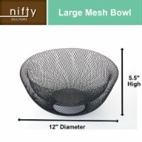 Nifty Large Chrome Decorative Mesh Bowl – Modern Metal Fruit Basket