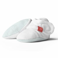 Goumikids Soft Organic Stay On Baby Boots Infant Booties Shoes, 0-3M Drop Aqua