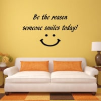 Be The Reason Someone Smiles Today Happy Face Quotes Wall Decal