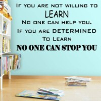 VWAQ If You are Not Willing to Learn No One Can Help You Classroom Quotes Wall Decal