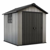 Keter Oakland 7 x 7.5 Foot Outdoor Shed for Garden Accessories and Tools, Gray