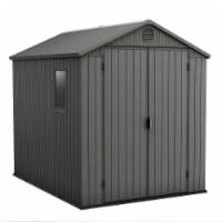 Keter Darwin 6 x 8 Foot Outdoor Shed for Garden Accessories and Tools, Gray
