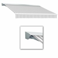 Awntech DM8-US-GW 8 ft. Destin with Hood Manual Retractable Awning, Gray & White - 78 in.