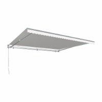 Awntech DTL10-US-W 10 ft. Destin Hood Left Motor with Remote Retractable Awning, Off White -