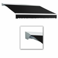 Awntech DTL12-US-K 12 ft. Destin with Hood Left Motor & Remote Retractable Awning, Black - 12