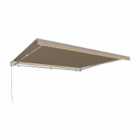 Awntech DTL16-US-T 16 ft. Destin with Hood Left Motor & Remote Retractable Awning, Tan - 120