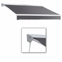 Awntech DTR24-US-GUN 24 ft. Destin with Hood Right Motor & Remote Retractable Awning, Gun Met
