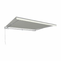 Awntech DTR8-US-OAT 8 ft. Destin with Hood Right Motor & Remote Retractable Awning, Oatmeal S