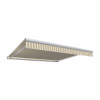 Awntech KWL10-US-LW 10 ft. Key West Full Cassette Left Motor & Remote Retractable Awning, Lin
