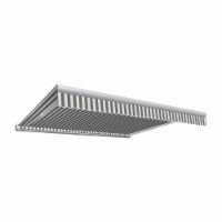 Awntech KWL14-US-GW 14 ft. Key West Full Cassette Left Motor & Remote Retractable Awning, Gra