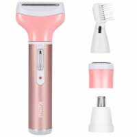 4 In 1 Women Electric Shaver Painless Rechargeable Hair Remover Eyebrow Nose Hair Cordless