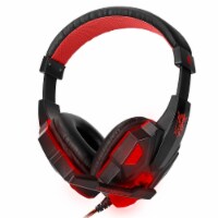 Gaming Headsets Stereo Bass Over Ear Headphones LED Light Earmuff with Mic 3.5mm Plug USB