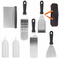 7Pcs Griddle Accessories Kit Stainless Steel BBQ Grilling Utensil Tools Outdoor Barbecue
