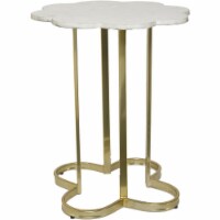 Spitiko Homes Cloud Shaped End Table in Gold and White Marble