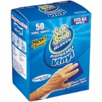 Soft Scrub Vinyl Disposable Gloves One Size Fits Most Clear Powder Free 50 pk - Total Qty: 1;