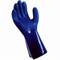 Big Time Products 242577 Mens Large Grease Monkey Blue Long Cuff PVC Chemical Gloves