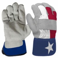 Big Time Products 255346 Texas Flag Pattern Cowhide Leather Palm Glove for Mens, Large