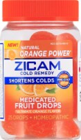 Zicam Medicated Orange Flavor Cold remedy Fruit Drops