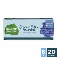 Seventh Generation Organic Cotton Regular Absorbency Tampons Non-Applicator Perspective: Main