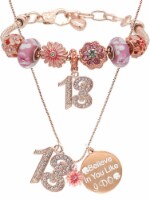 DoraDreamDeko 13th Birthday Gifts for Girls, Rose Gold Necklace