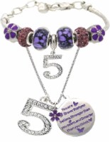 VeryMerryMakering 5th Birthday Purple Necklace, Gift for 5 yo Girl