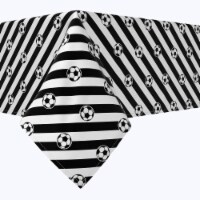 Rectangular Tablecloth, 100% Cotton, 60x120 , Soccer Ball Stripe