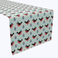 Table Runner, 100% Cotton, 16x108 , Winter Cardinals & Presents
