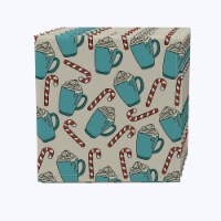 Napkin Set of 4, 100% Cotton, 20x20 , Hot Chocolate and Candy Canes