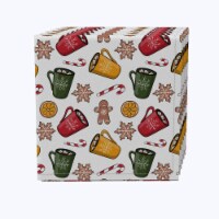 Napkin Set of 4, 100% Cotton, 20x20 , Hot Cocoa and Cookies