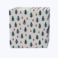 Napkin Set of 4, 100% Cotton, 20x20 , Rustic Fir Tree Stamps