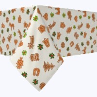 Rectangular Tablecloth, 100% Cotton, 60x120 , Gingerbread Cookies and Holly
