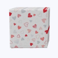 Napkin Set of 4, 100% Cotton, 20x20 , Illustration of Hearts