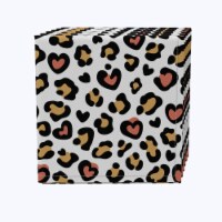 Napkin Set of 4, 100% Cotton, 20x20 , Leopard Print Hearts