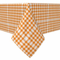 Rectangular Tablecloth, 100% Cotton, 60x84 , Orange Houndstooth Design