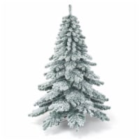 6Ft Snow Flocked Artificial Christmas Tree PVC Hinged Alaskan Pine Tree Holiday