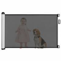Costway Baby Retractable Mesh Gates Pets Safety Gate Easy Latch Indoor Outdoor Black