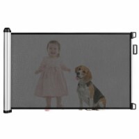Costway Baby Retractable Mesh Gates Pets Safety Gate Easy Latch Indoor Outdoor Black